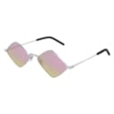 Shop Saint Laurent Sl 302 Lisa Sunglasses In Silver Silver Pink