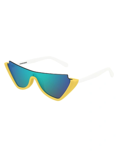 Shop Courrèges Cl1910 Sunglasses In Yellow White Green