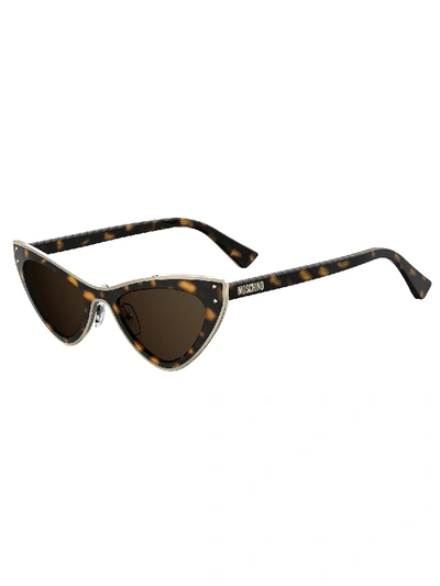 Shop Moschino Mos051/s Sunglasses In Dark Havana