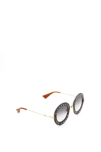 Shop Gucci Gg0113s Sunglasses In Black Gold Grey