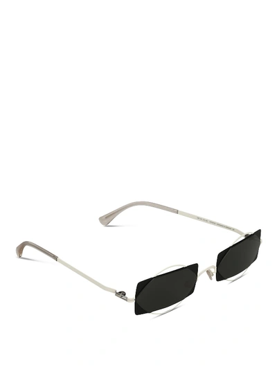 Shop Mykita Charlotte  Sunglasses In Antiquewhite/black