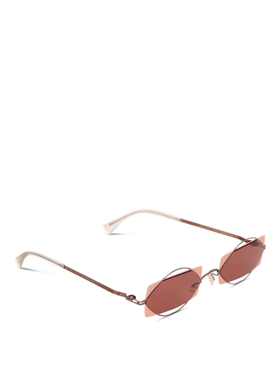 Shop Mykita Charlotte  Sunglasses In Purplebronze/pink