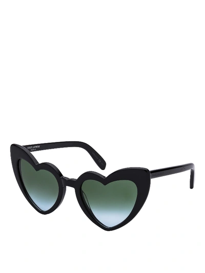 Shop Saint Laurent Sl 181 Loulou Sunglasses In Black-black-green