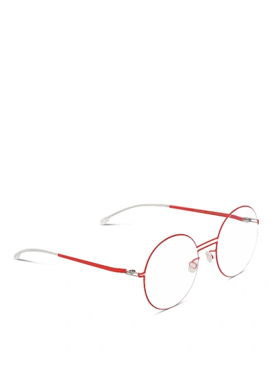 Shop Mykita Lovisa Eyewear In Silver/rustyred