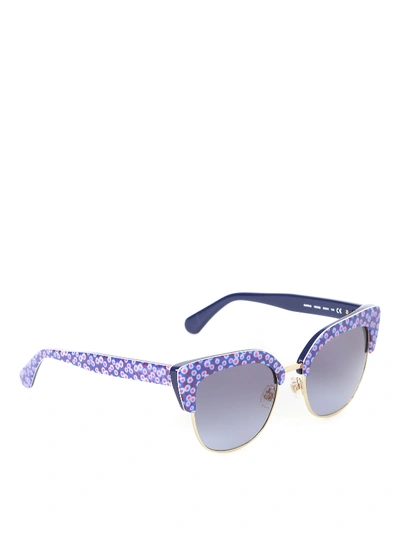 Shop Kate Spade Karri/s Sunglasses In Vdn/gb Pttrnblu Blu