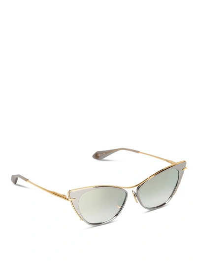 Shop Dita Dts522/56/03 Sunglasses In Gold-bvlack Palladium