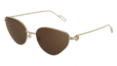 Cartier Ct0155s Sunglasses In Gold-gold-brown