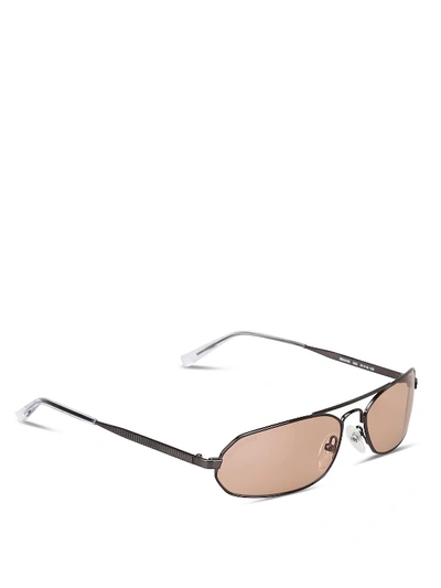 Shop Balenciaga Bb0010s Sunglasses In Grey Grey Brown