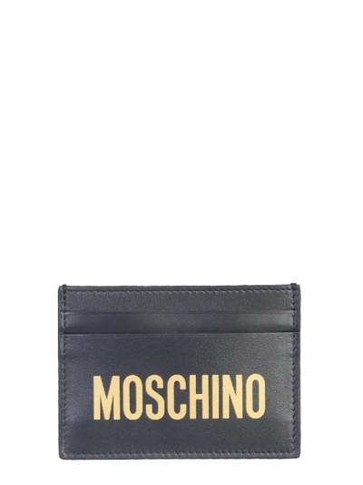 Shop Moschino Card Holder With Logo In Nero