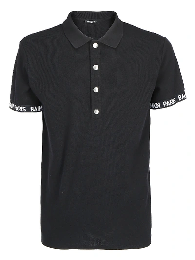 Shop Balmain Polo Shirt In Nero