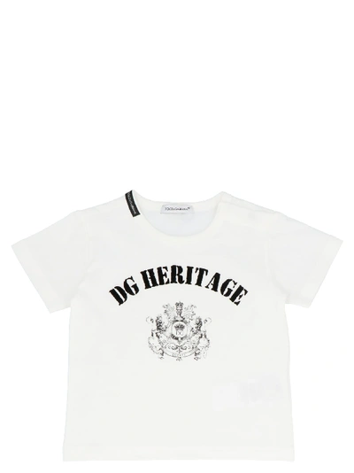 Shop Dolce & Gabbana Dg Heritage T-shirt In Black & White