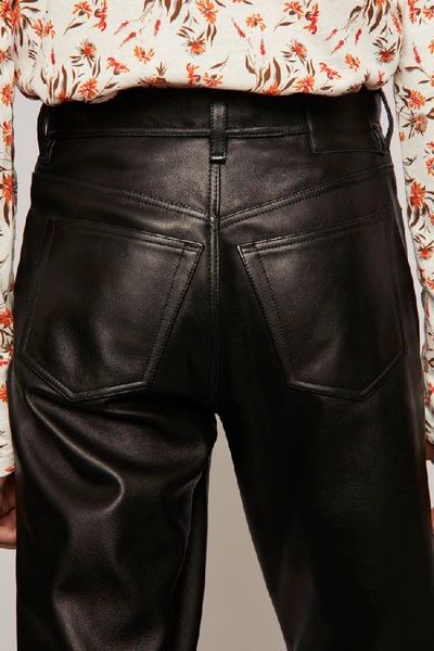 Shop Acne Studios Leather Trousers Black