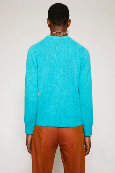 Shop Acne Studios Kai Aqua Blue In Shetland Wool Sweater