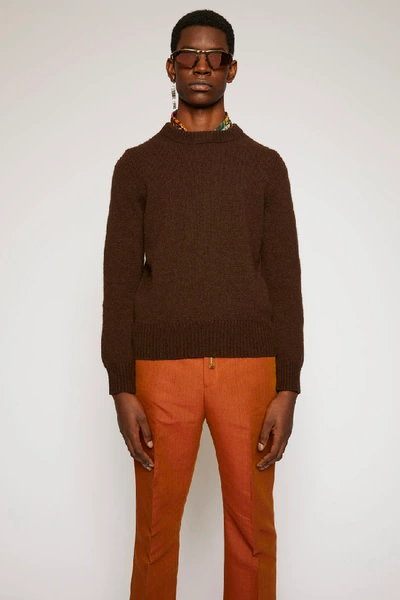 Shop Acne Studios Kai Coffee Brown In Shetland Wool Sweater