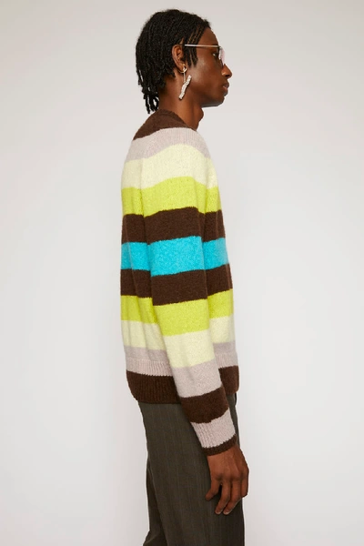 Shop Acne Studios Striped Sweater Yellow Multi