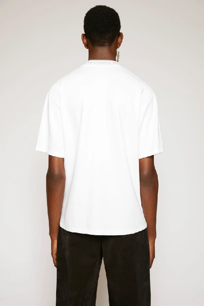 Shop Acne Studios Logo Neck T-shirt Optic White