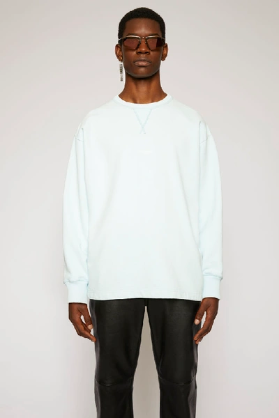 Shop Acne Studios Reverse-logo Sweatshirt Powder Blue