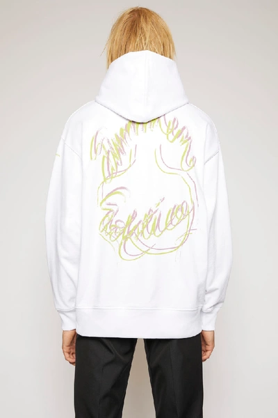 Shop Acne Studios Solstice-print Hooded Sweatshirt Optic White