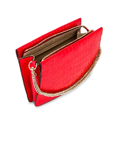 Shop Givenchy Cross 3 Embossed Croc Crossbody Bag In Red