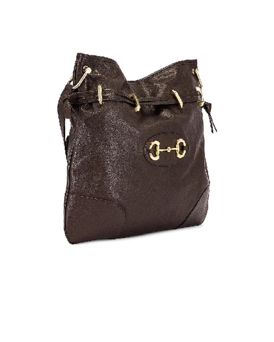Shop Gucci 1955 Horsebit Shoulder Bag In Cocoa