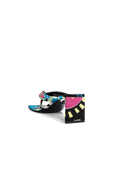Shop Balenciaga Paris Double Square Sandals In Black & Pink & Blue