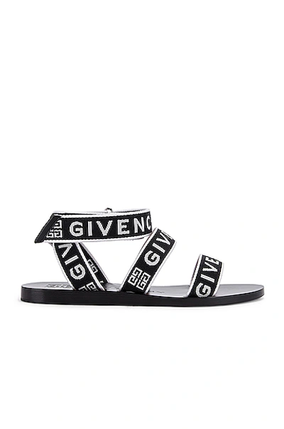 Shop Givenchy Ankle Strap Sandals In Black,white In Black & White