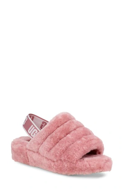 Shop Ugg Fluff Yeah Genuine Shearling Slide In Pink Dawn