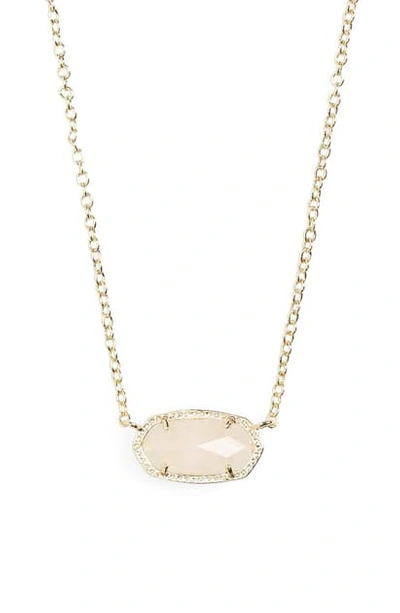 Shop Kendra Scott Elisa Pendant Necklace In Gold/ Rose Quartz