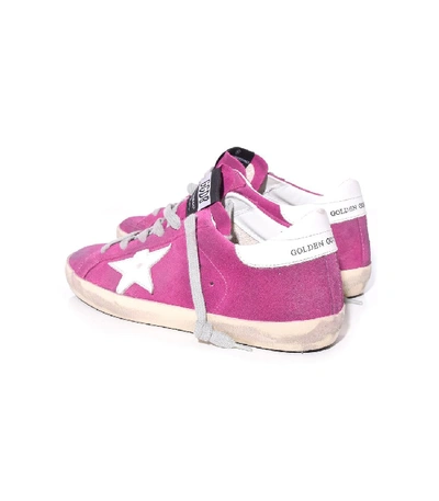 Shop Golden Goose Superstar Sneakers In Violet Suede/white Star In Pink