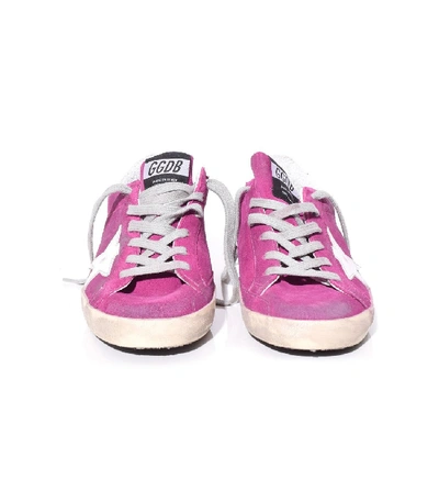 Shop Golden Goose Superstar Sneakers In Violet Suede/white Star In Pink