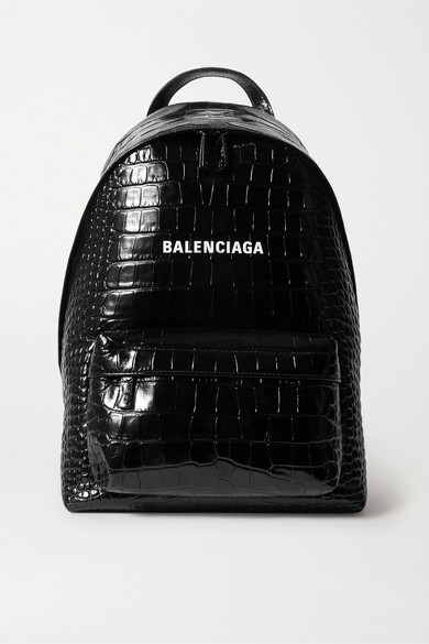 balenciaga black leather backpack