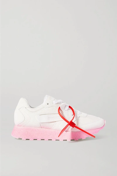 Shop Off-white Hg Runner Leather, Suede And Shell Sneakers In White