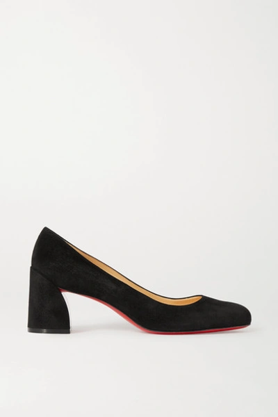 Shop Christian Louboutin Miss Sab 55 Suede Pumps In Black