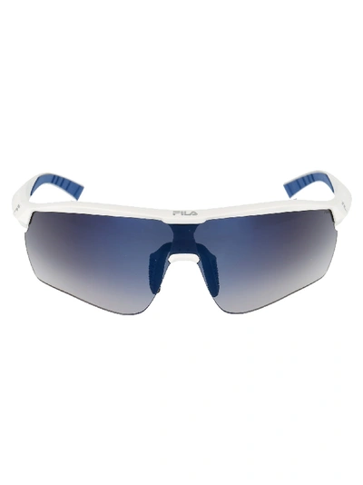 Shop Fila Sunglasses In Vcb Semi Matt Full White