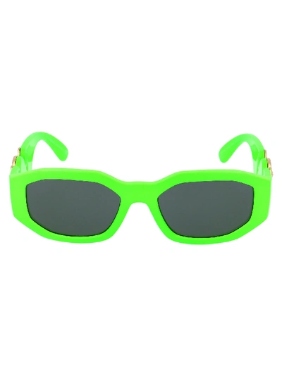 Shop Versace Sunglasses In Green Fluo