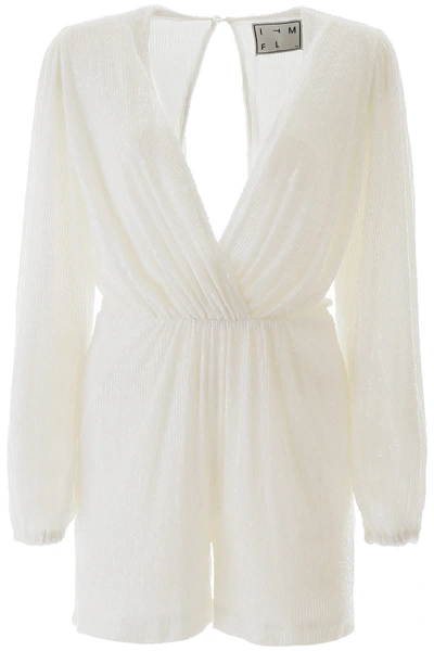 Shop In The Mood For Love Sequins Jumpsuit In White (white)