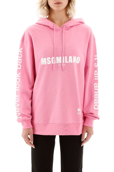 Shop Msgm Multilogo Hoodie In Rosa (pink)
