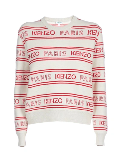 Shop Kenzo All Over Sweater In Off White