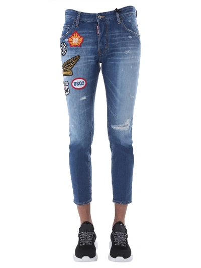 Shop Dsquared2 Jeans Skater In Blu