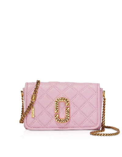 Shop Marc Jacobs The Status Flap Quilted Leather Shoulder Bag In Powder