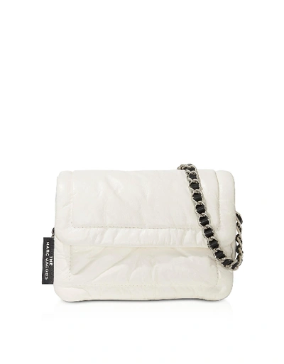Shop Marc Jacobs The Mini Pillow Leather Crossbody Bag In White