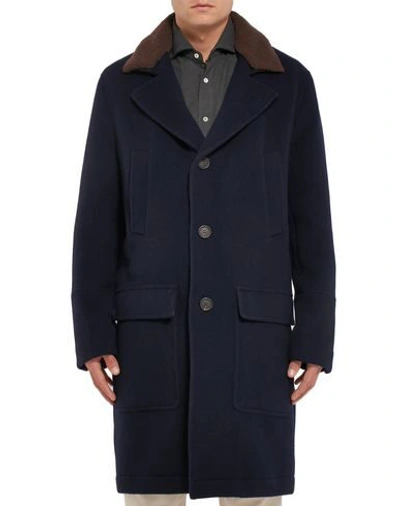Shop Brunello Cucinelli Coats In Dark Blue