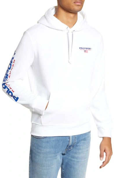 Shop Polo Ralph Lauren Polo Sport Hooded Sweatshirt In White