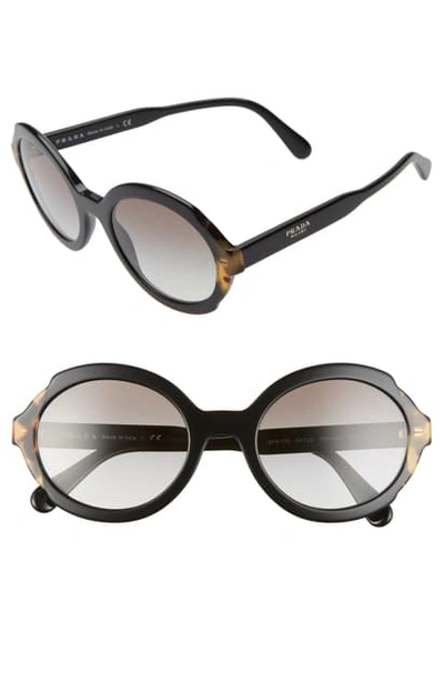 Shop Prada 55mm Polarized Oval Sunglasses In Havana/ Grey Gradient