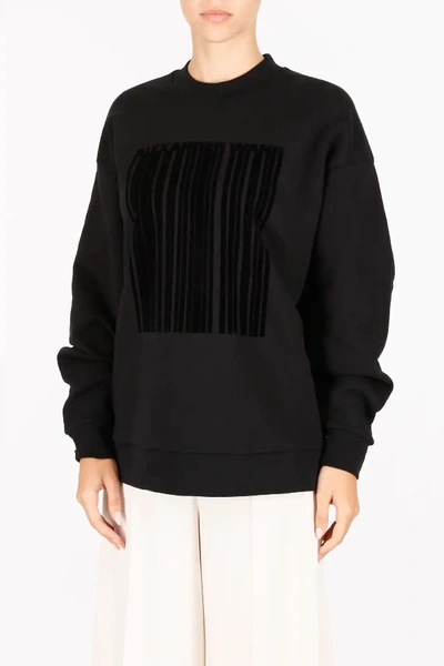 Shop Alexander Wang Oversized Barcode Sweatshirt In Black