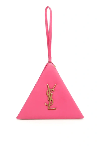 Shop Saint Laurent Pyramid Box Bag In Pink,fuchsia