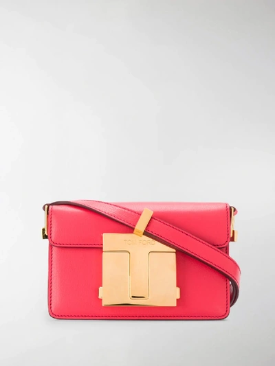 Shop Tom Ford Small T Clasp Shoulder Bag In Red