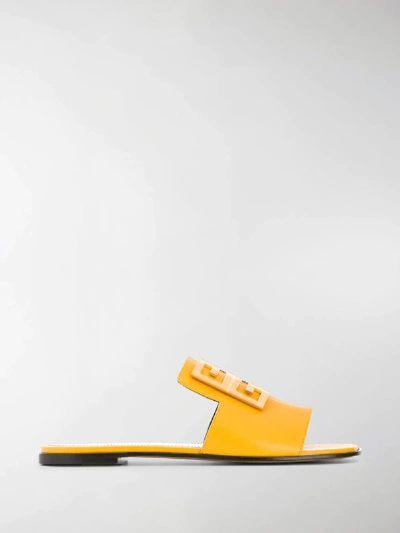 Shop Givenchy 4g Logo Sandals In Yellow