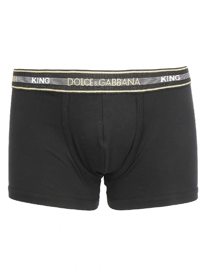 Shop Dolce & Gabbana Boxer Underware In Nero/oro