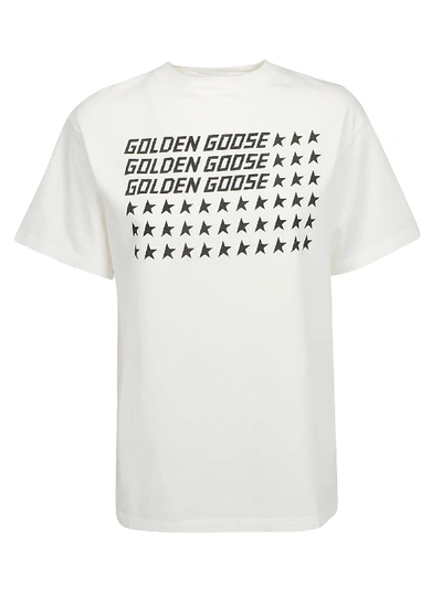 Shop Golden Goose T-shirt In White/flag